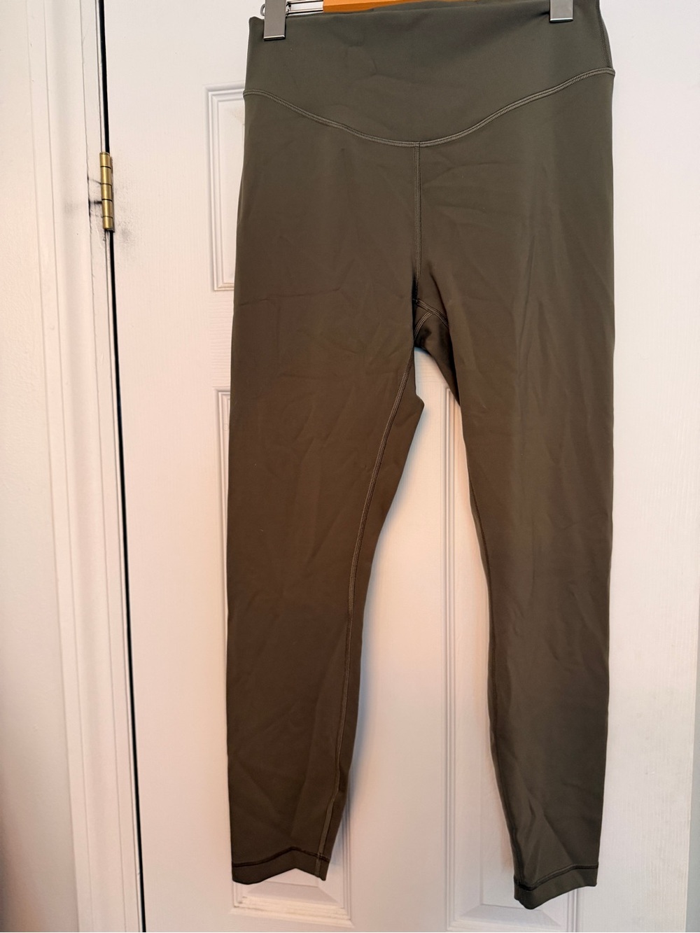 lululemon Wunder Under Smoothcover high rise leggings in military green.